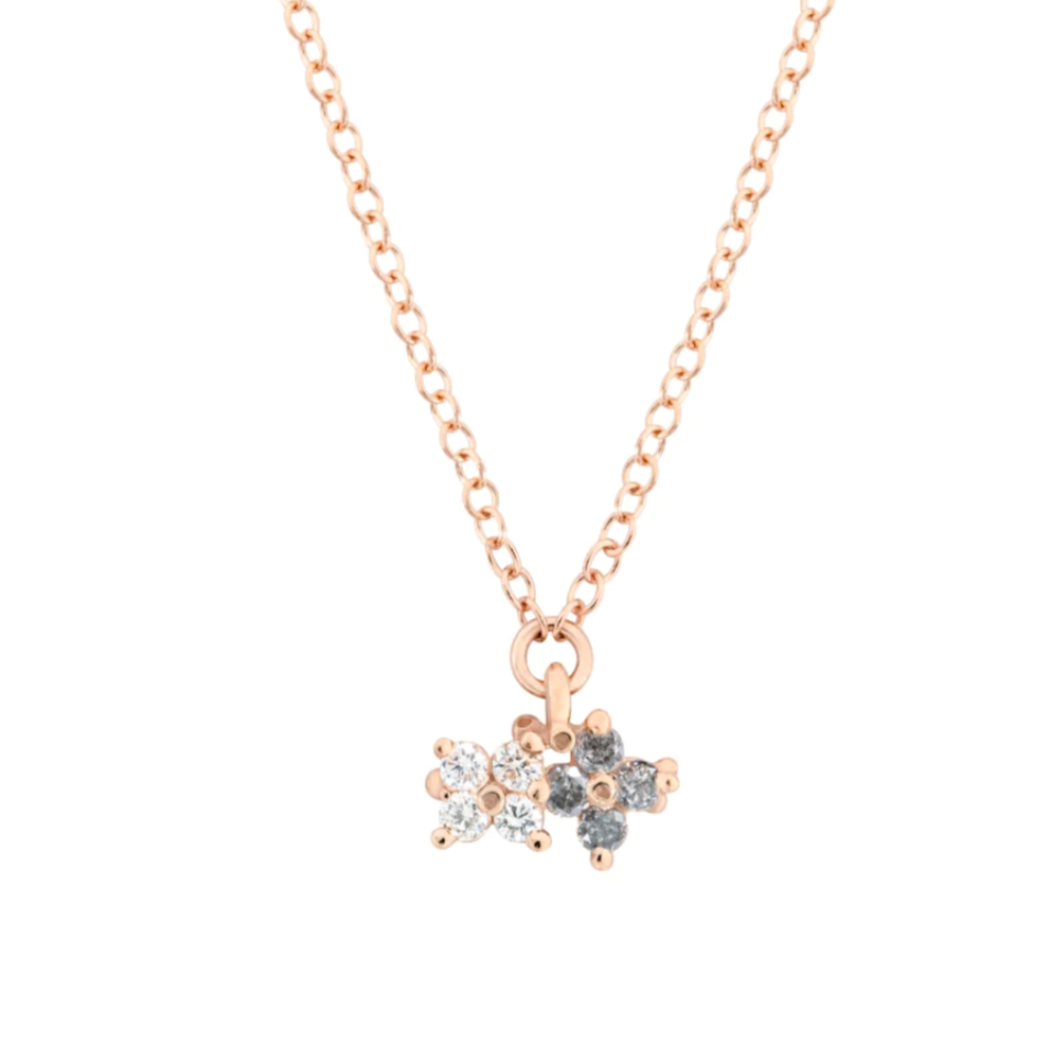 Two O'Clover Necklace - Grey Diamond