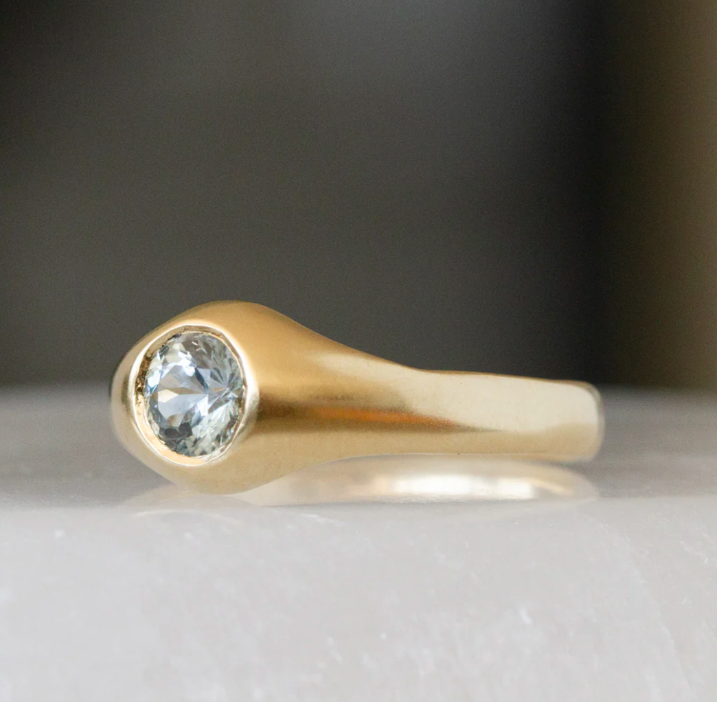 Bedford Signet Ring With Montana Sapphire — Commitment, Curated