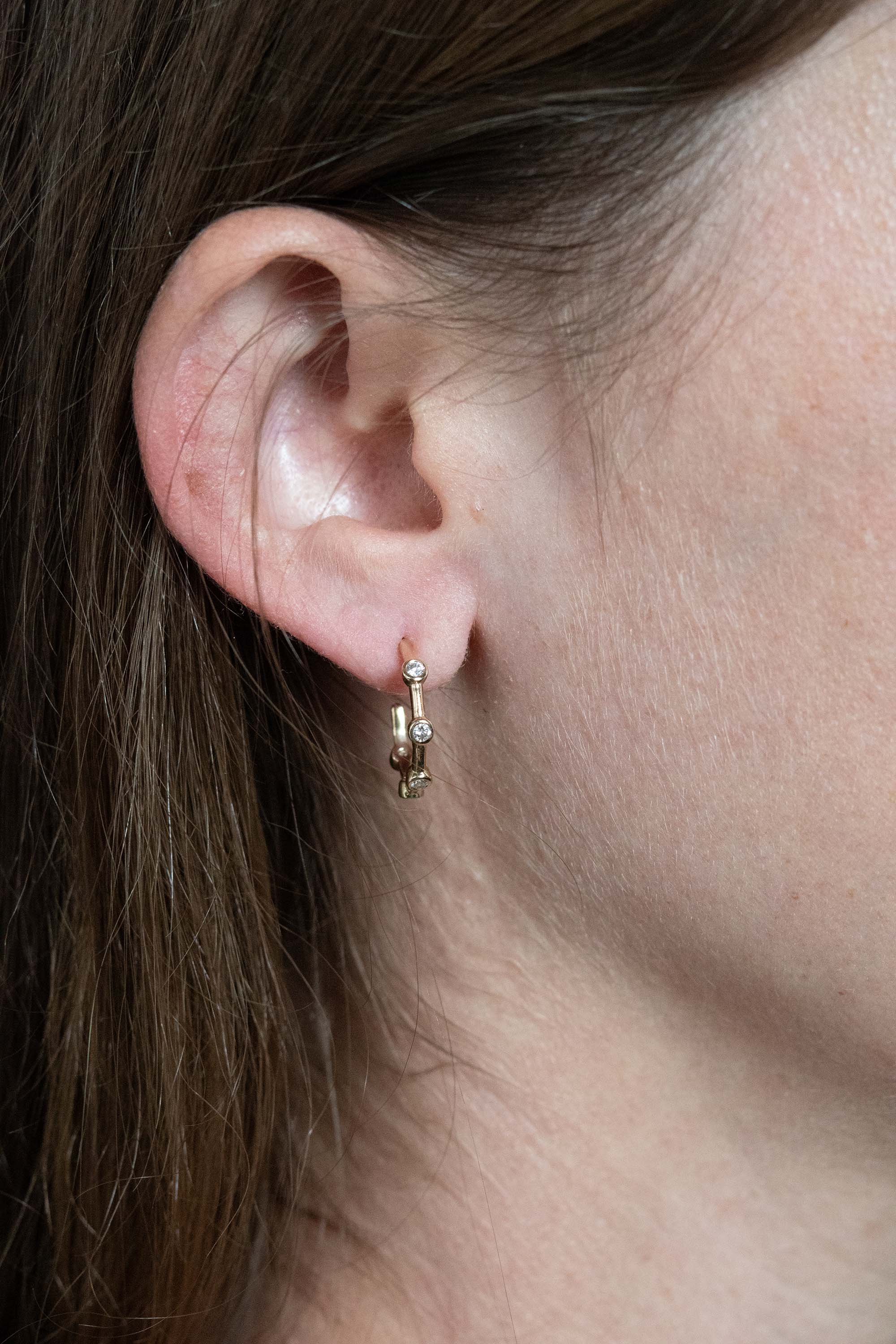 Spaced Diamond Hoop Earrings
