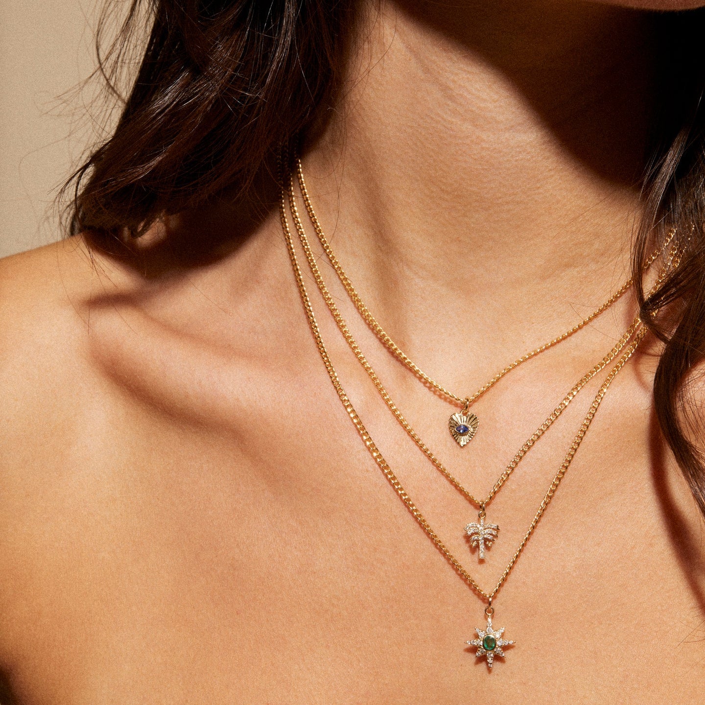Mini Sapphire Sunbeam Heart Charm — Zahava Heirlooms Trunk Show