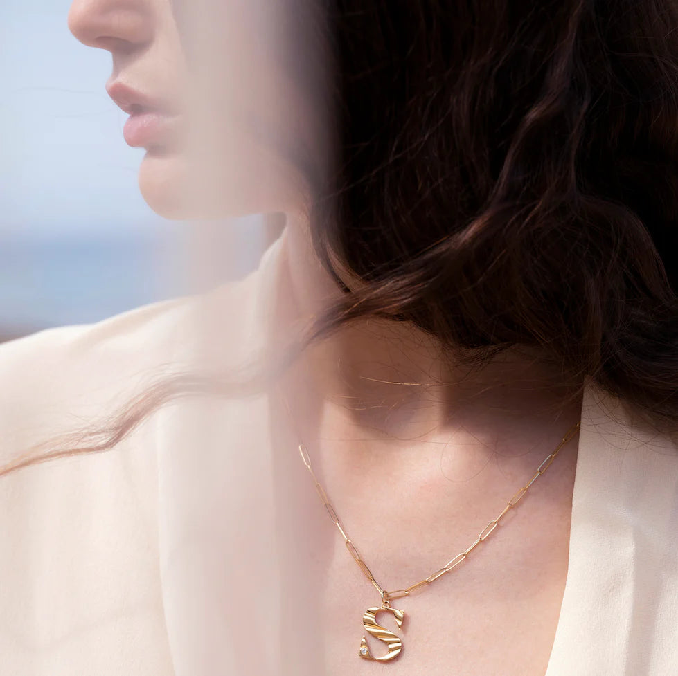 Large Sunbeam Diamond Letter Cham - Zahava Heirlooms Trunk Show
