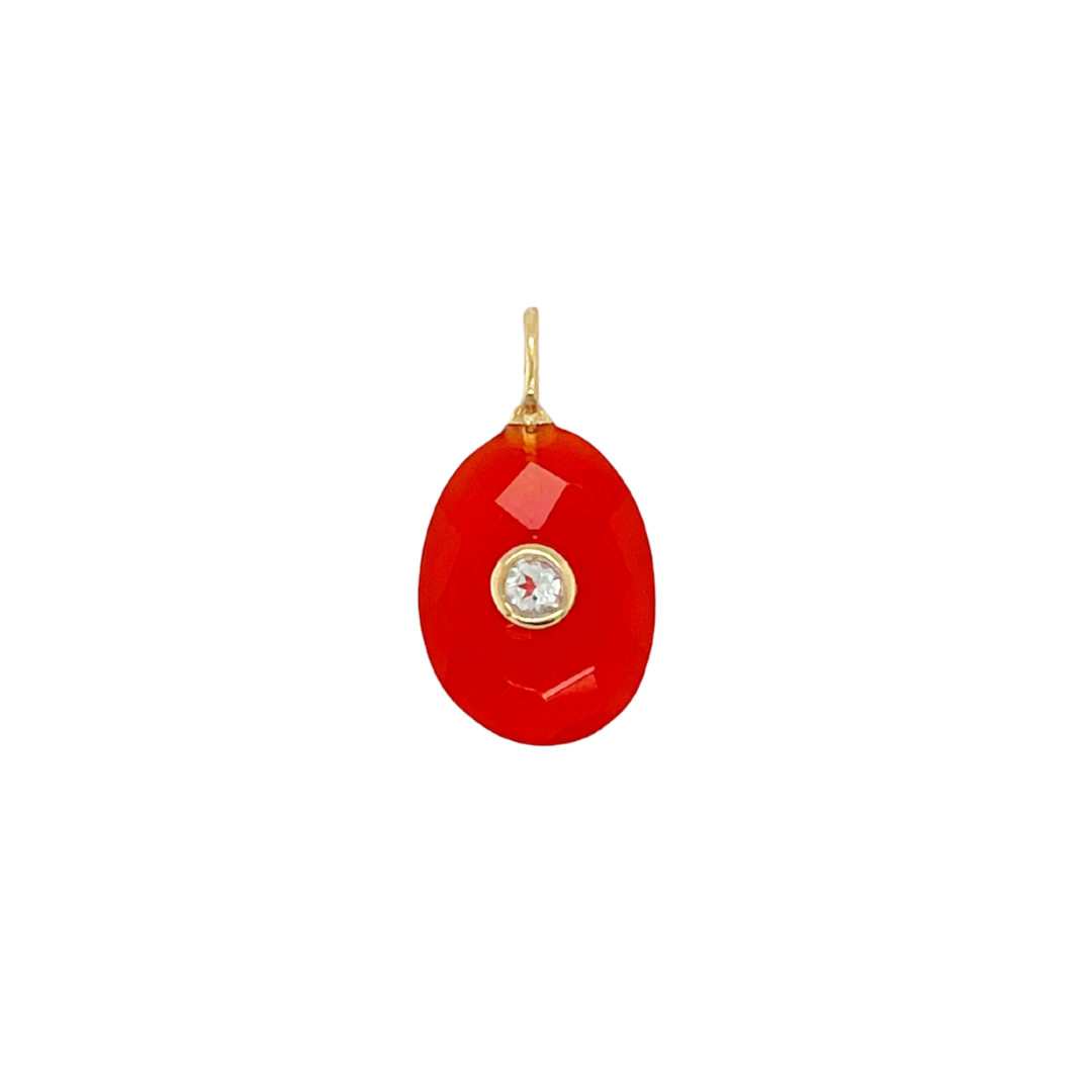 Oval Carnelian + White Topaz Gemmie