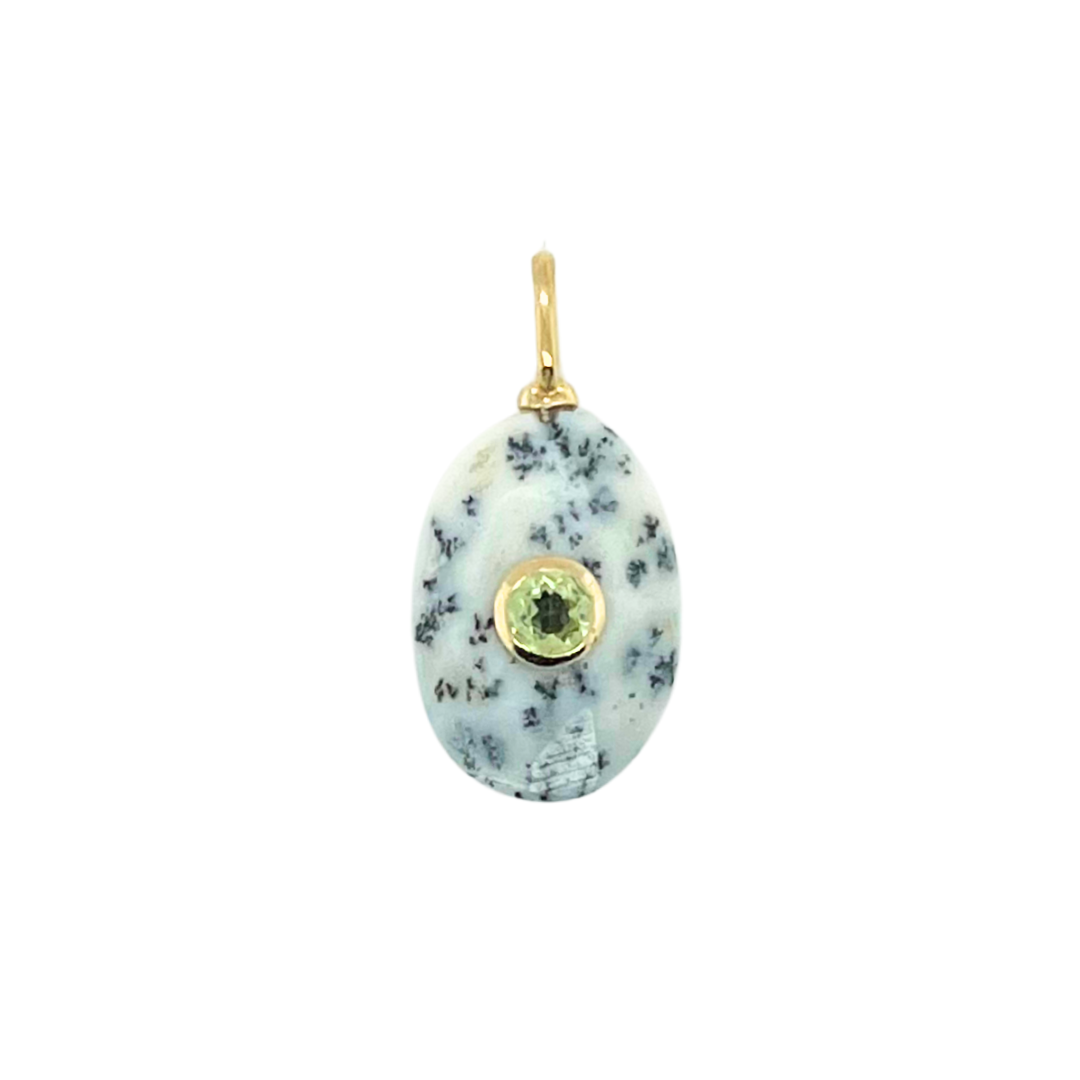 Oval Dendritic Opal + Peridot Gemmie