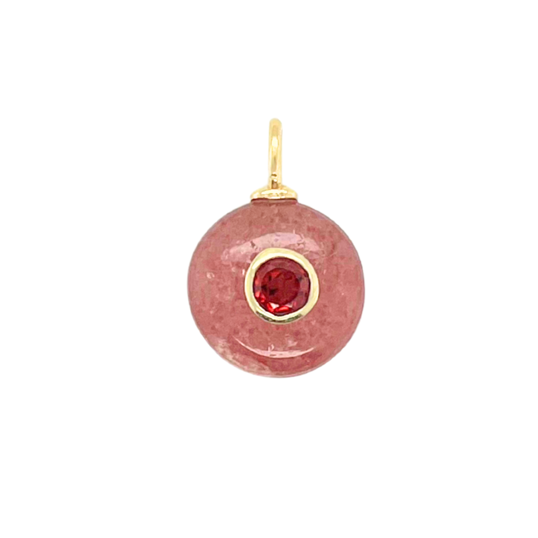 Strawberry Quartz + Garnet Gemmie