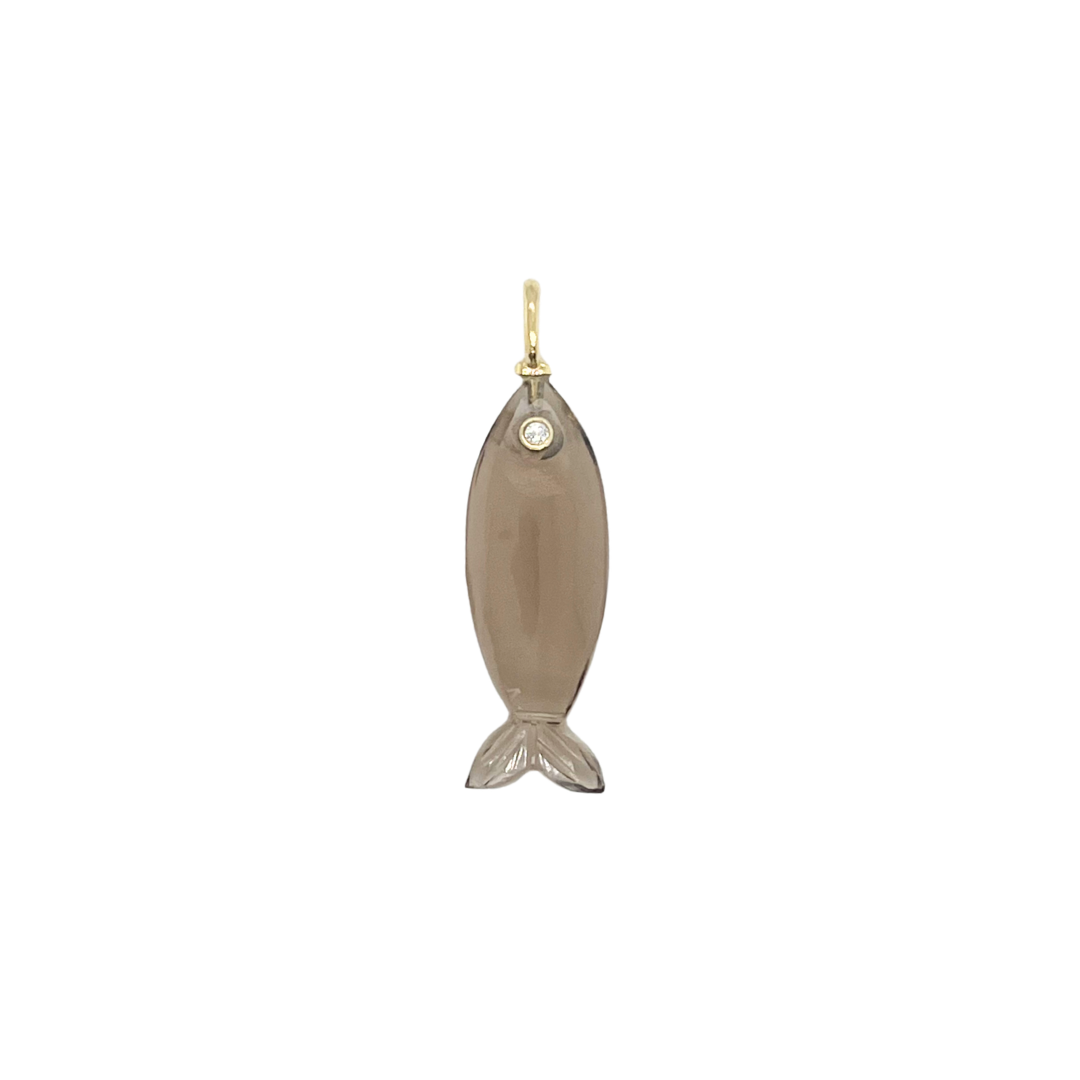 Smoky Topaz + White Topaz Fish Gemmie