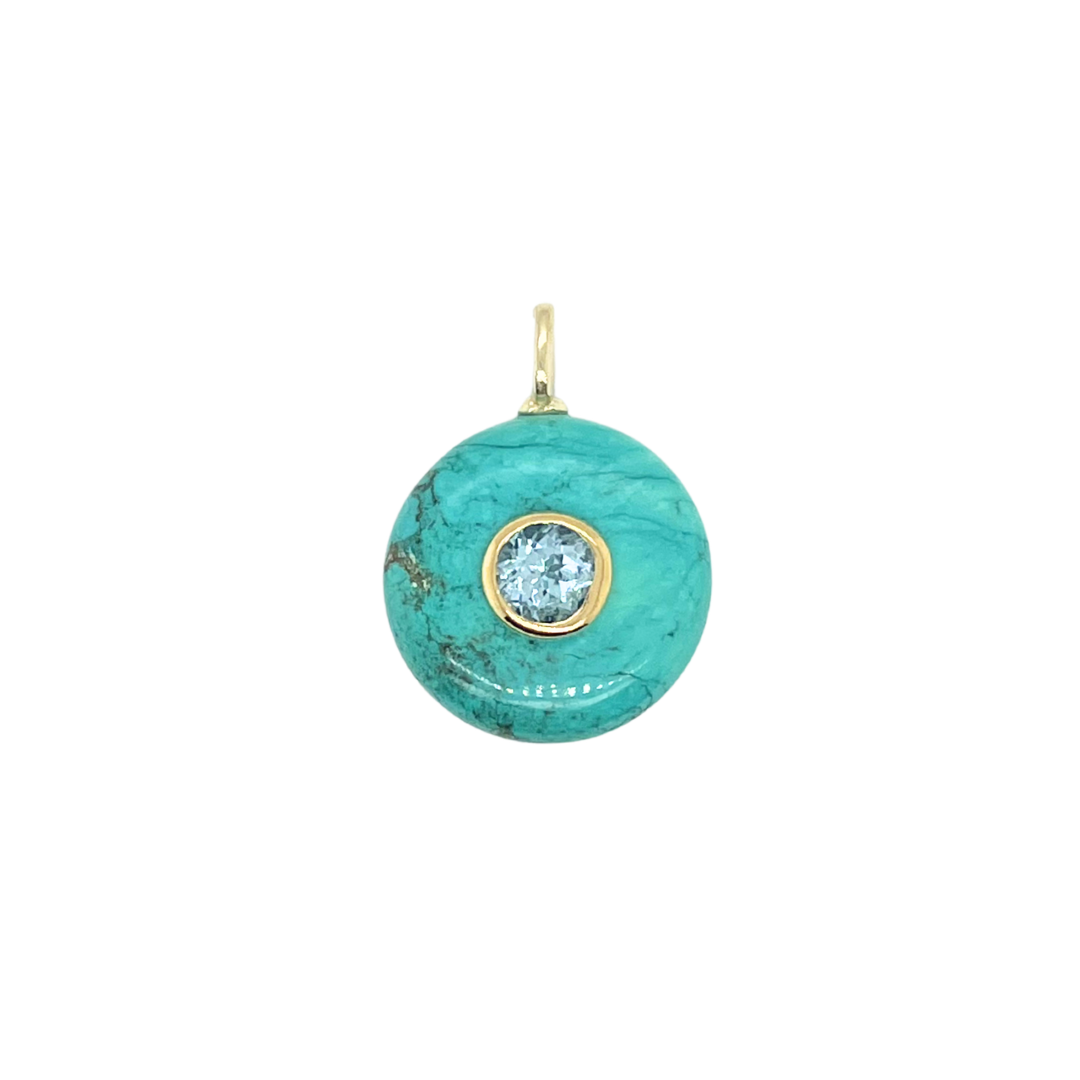 Round Green Turquoise + Blue Topaz Gemmie