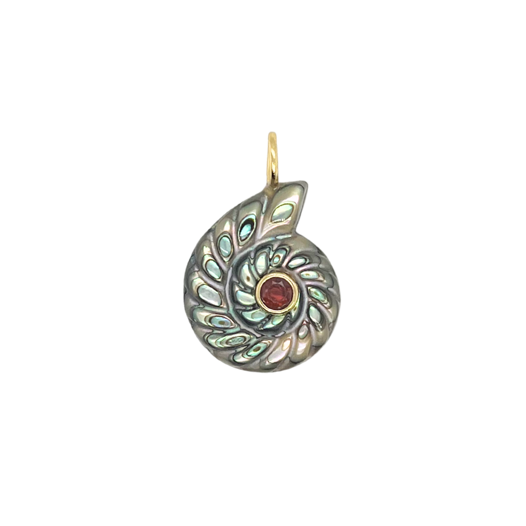 Abalone + Garnet Nautilus Gemmie