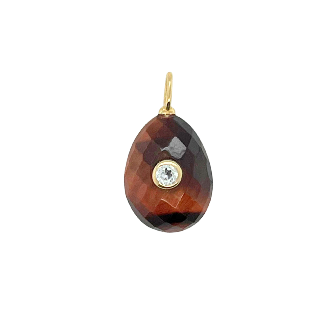 Faceted Tiger's Eye + White Topaz Gemmie