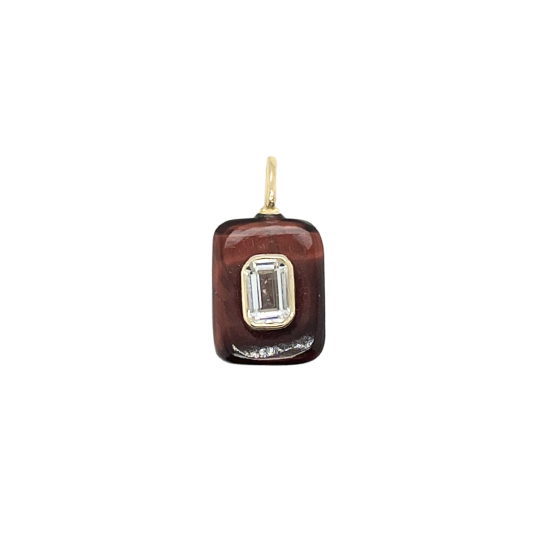 Rectangular Red Tiger's Eye + White Topaz Gemmie