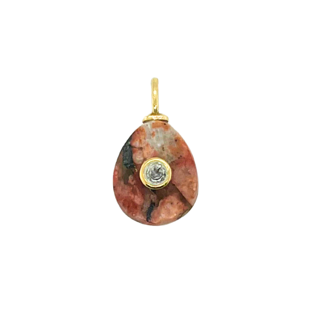 Faceted Jasper + White Topaz Gemmie Charm