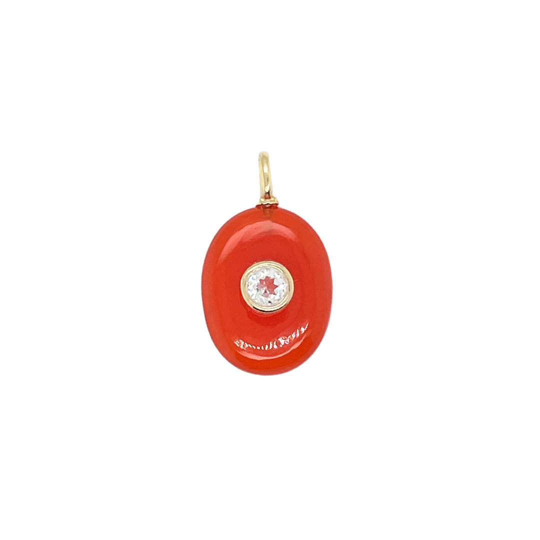 Oval Carnelian + White Topaz Gemmie