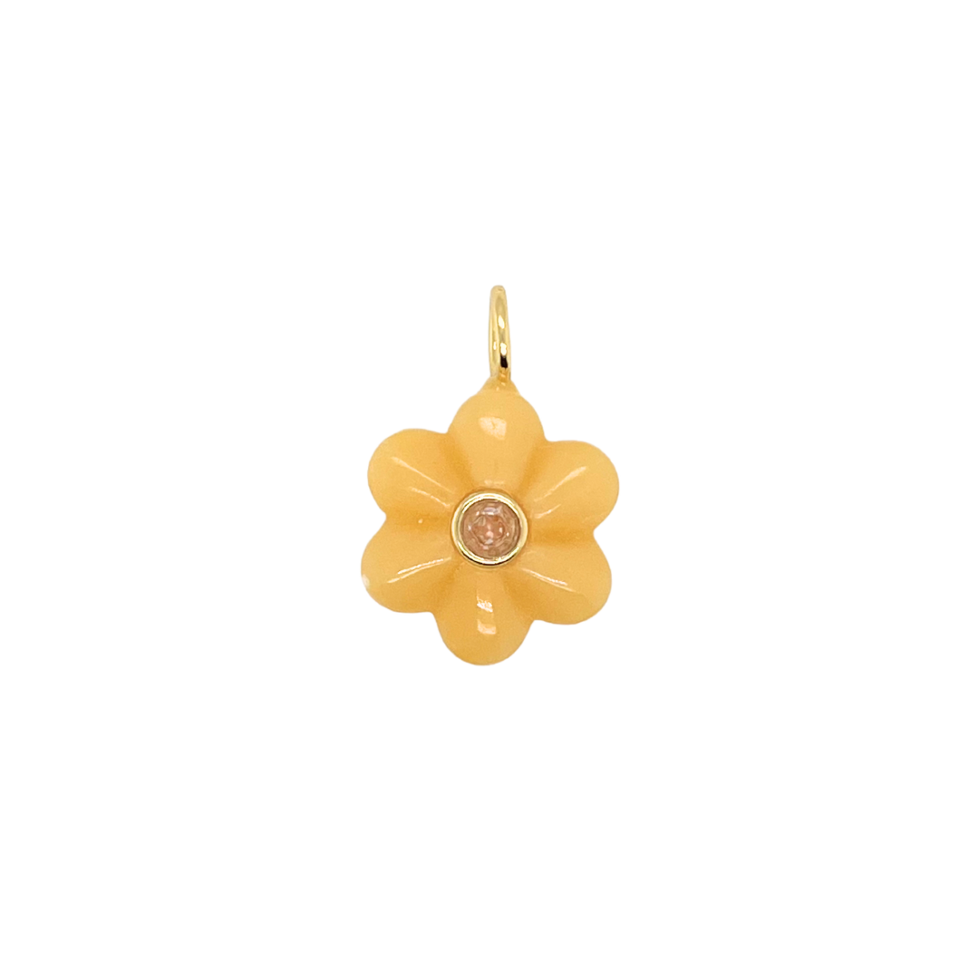 Yellow Jade + Cape Amethyst Flower Gemmie