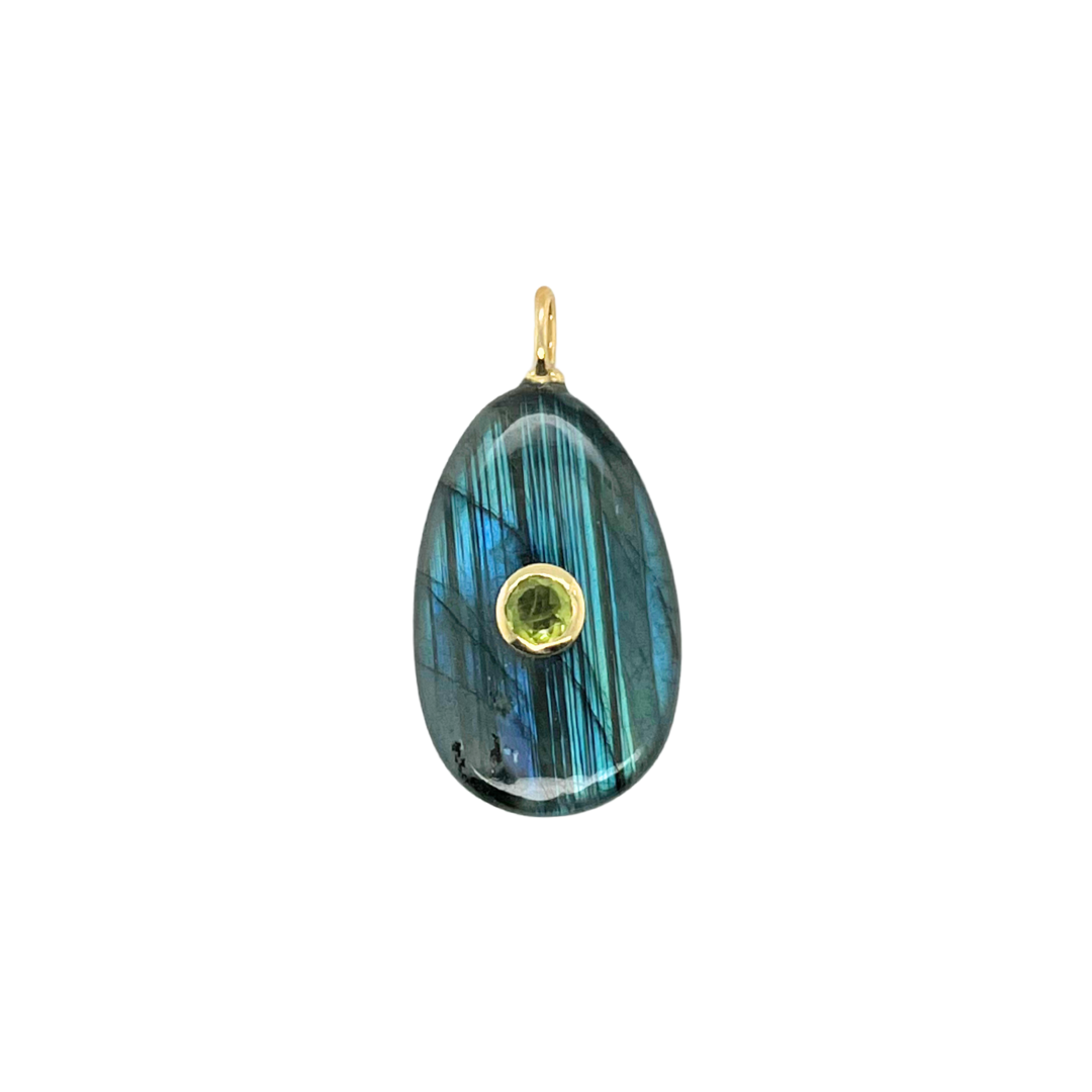 Teardrop Labradorite + Peridot Gemmie