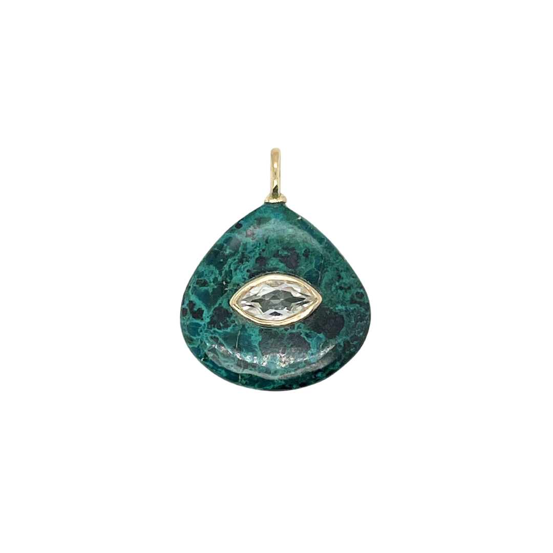 Freeform Chrysocolla + Marquise White Topaz Gemmie
