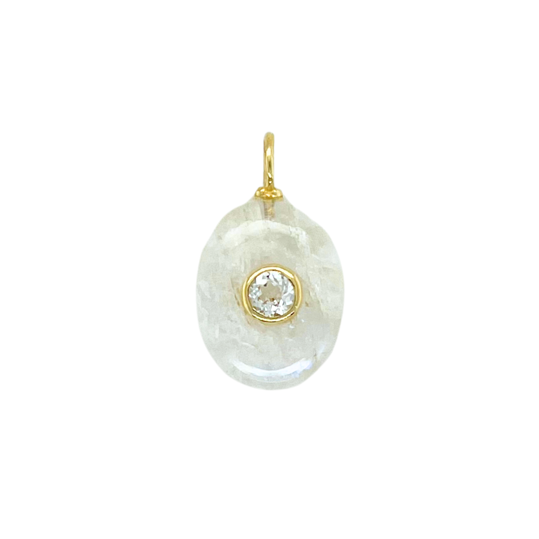 Oval Moonstone + White Topaz Gemmie