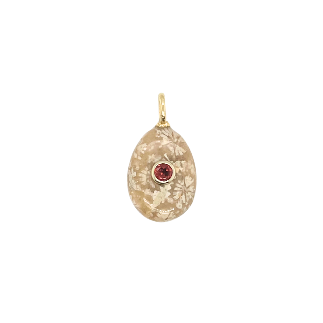 Flower Jasper + Garnet Gemmie