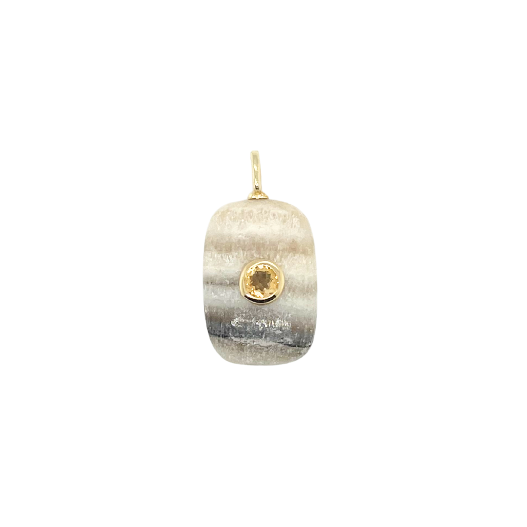 Rectangular Zebra Jasper + Brown Topaz Gemmie