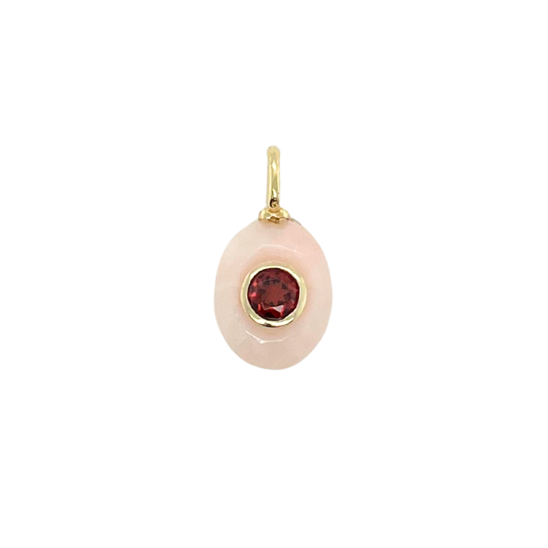 Pink Opal + Garnet Gemmie Charm
