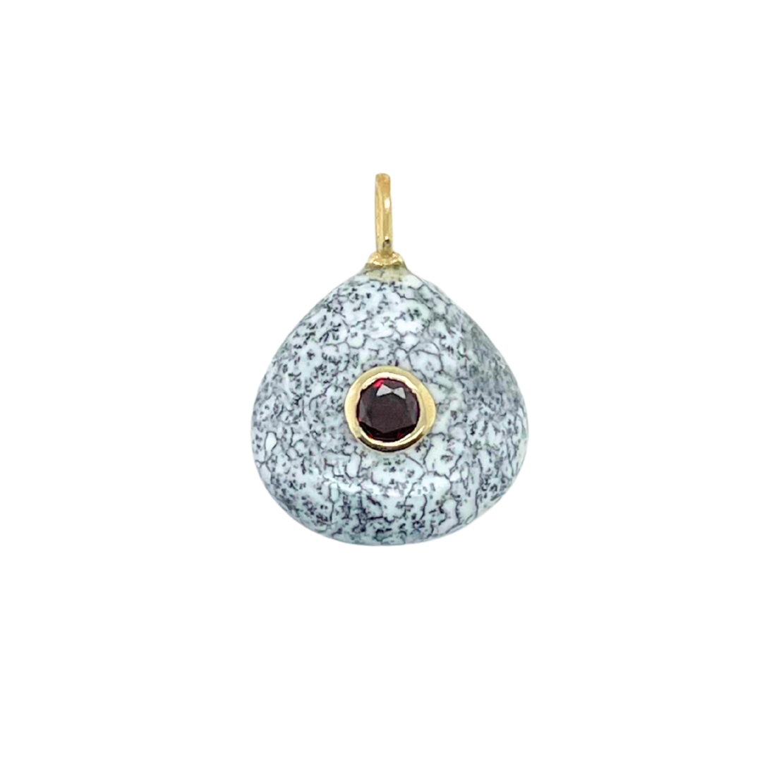 Dendrite Opal + Garnet Gemmie Charm