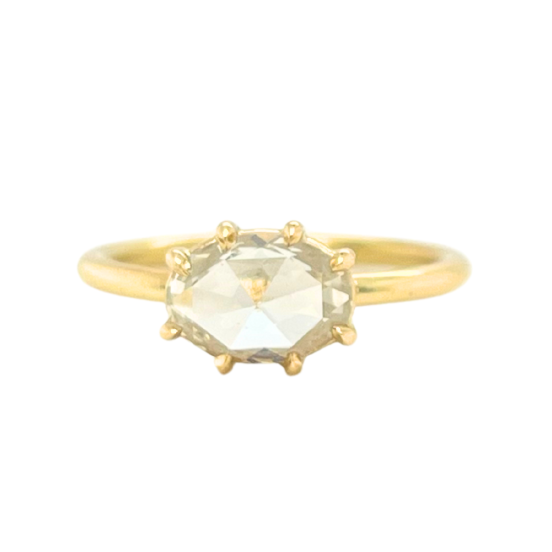Oval Rose Cut Diamond Solitaire — Commitment, Curated