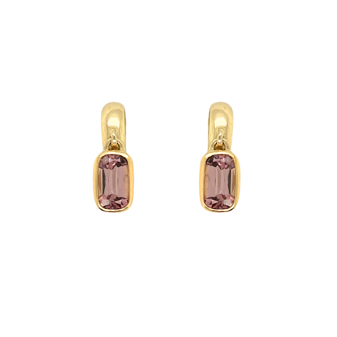 Huggie Hoops - Pink Tourmaline — Tura Sugden Residency