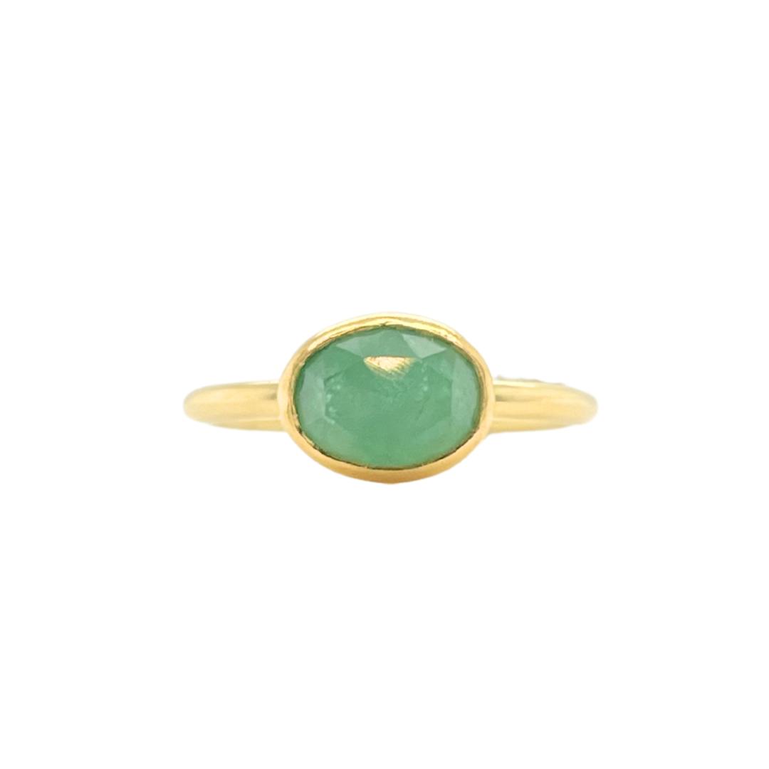 Emerald Rose Cut Solitaire — Tura Sugden Residency