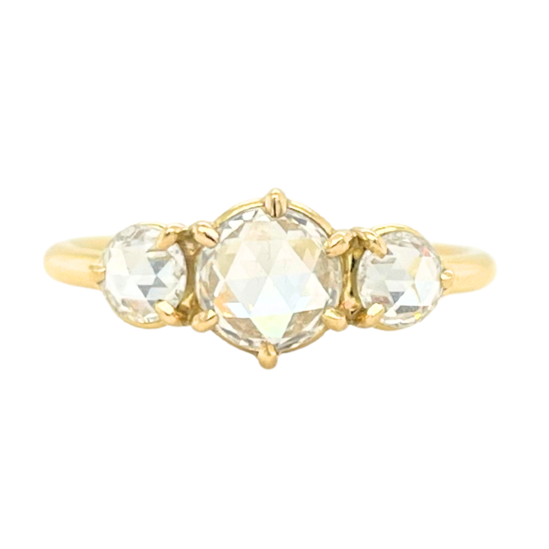 Three-Stone Rose Cut Diamond Ring — Commitment, Curated