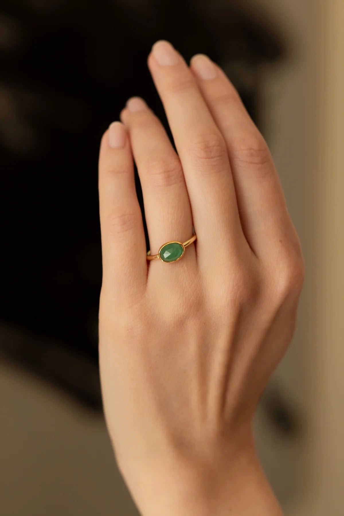 Emerald Rose Cut Solitaire — Tura Sugden Residency