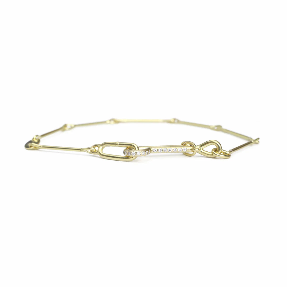 Needle Eye Chain Bracelet - Medium Weight with Diamonds — Tura Sugden Residency