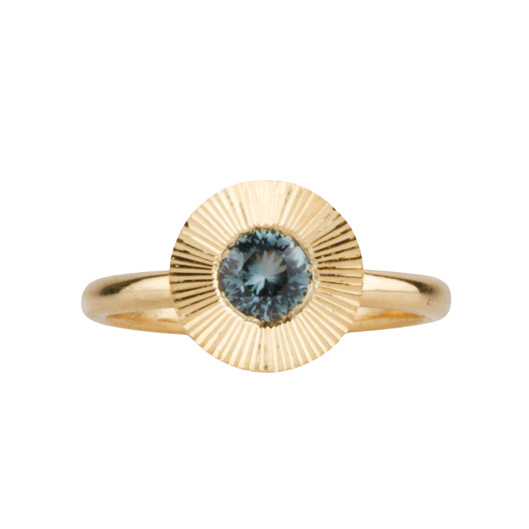 Teal Montana Sapphire Aurora Ring