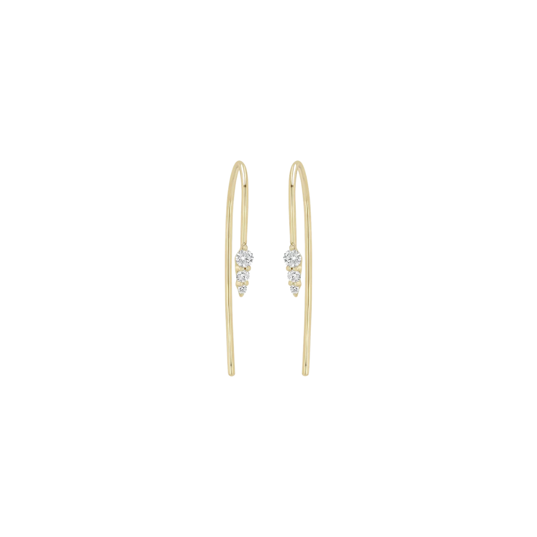 Diamond Ice Pick Wire Earrings
