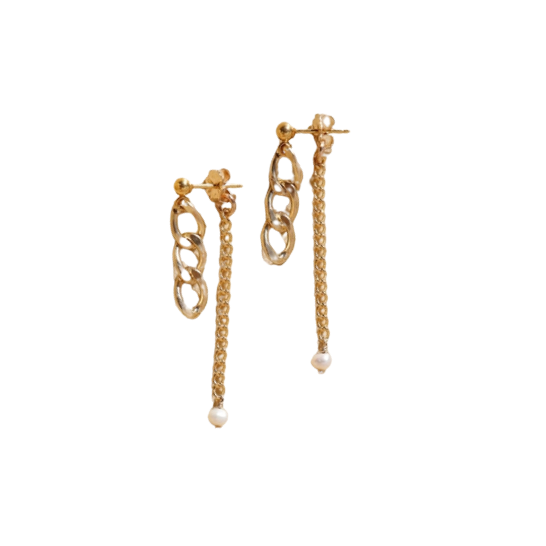 Alex Chain + Pearl Drop Earrings