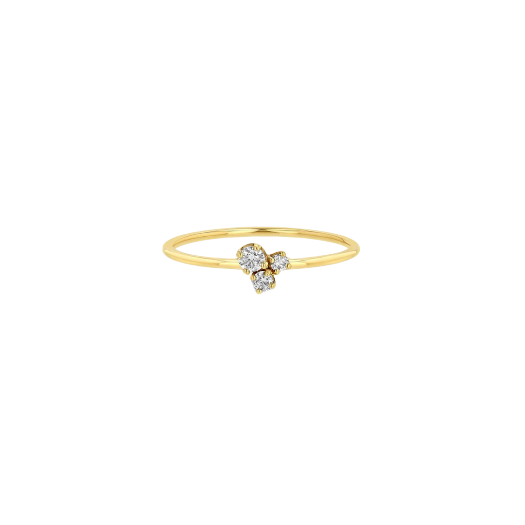 Mixed Prong Diamond Trio Ring