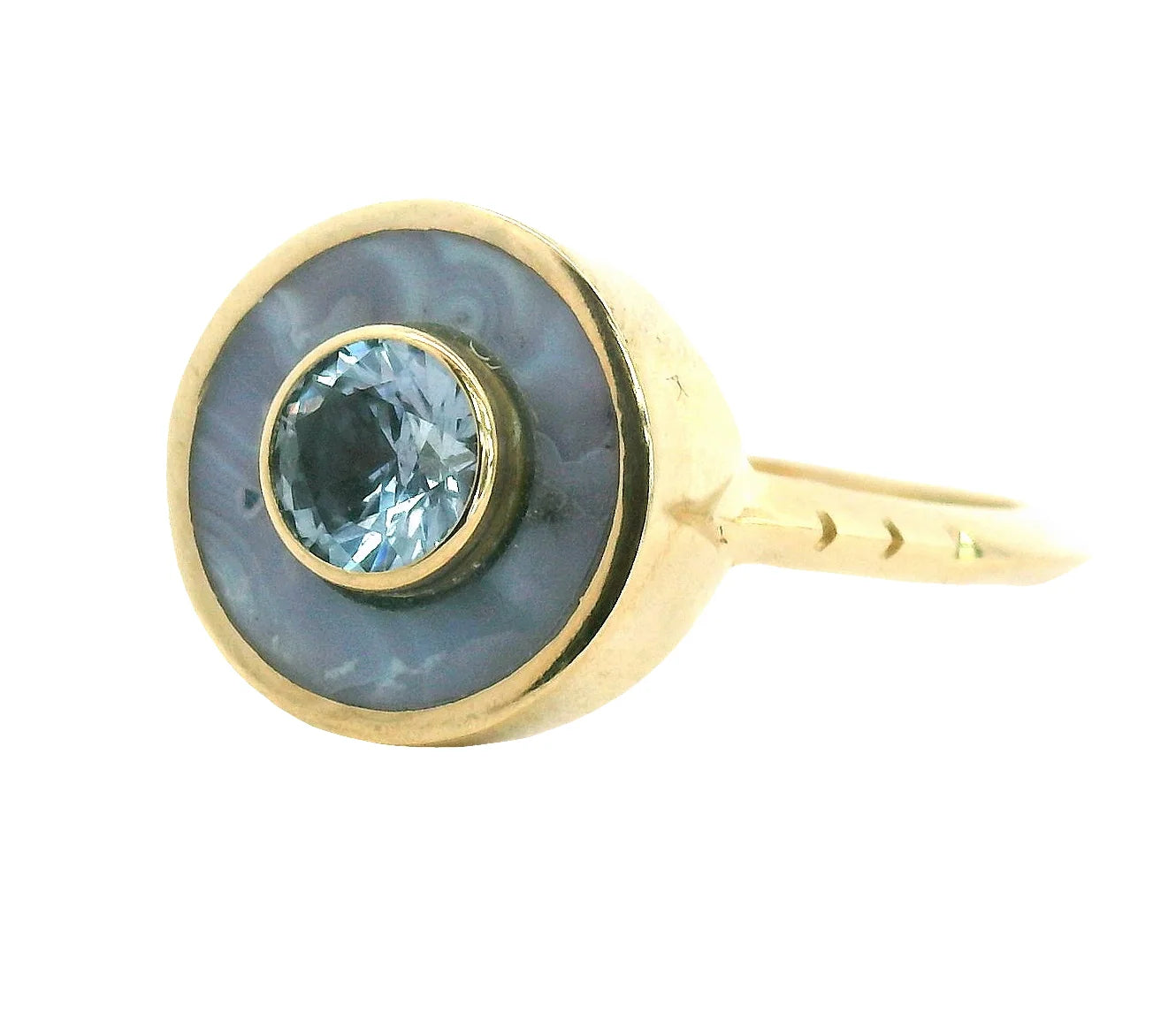 Agate and Montana Sapphire Cerclen Ring — Commitment, Curated