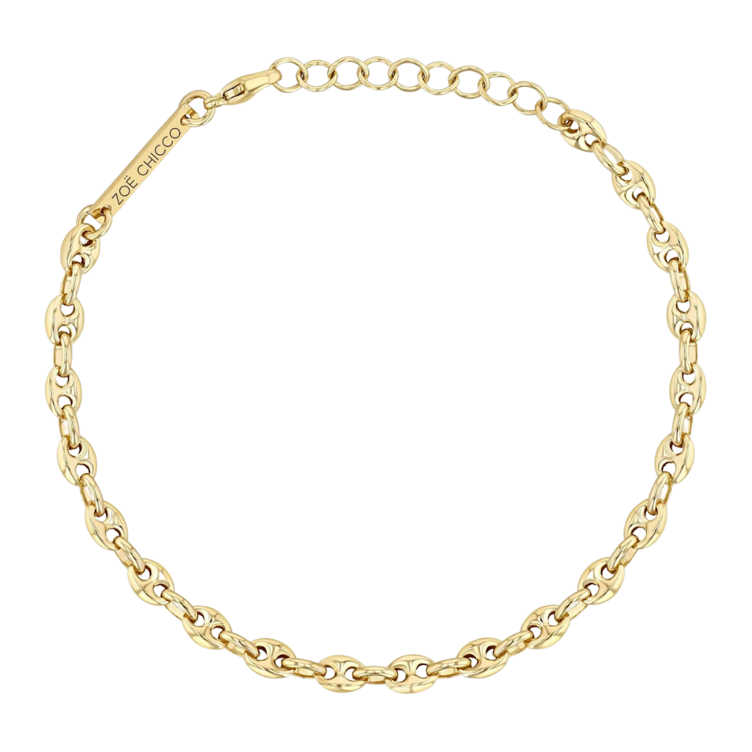 Small Puffed Mariner Chain Bracelet