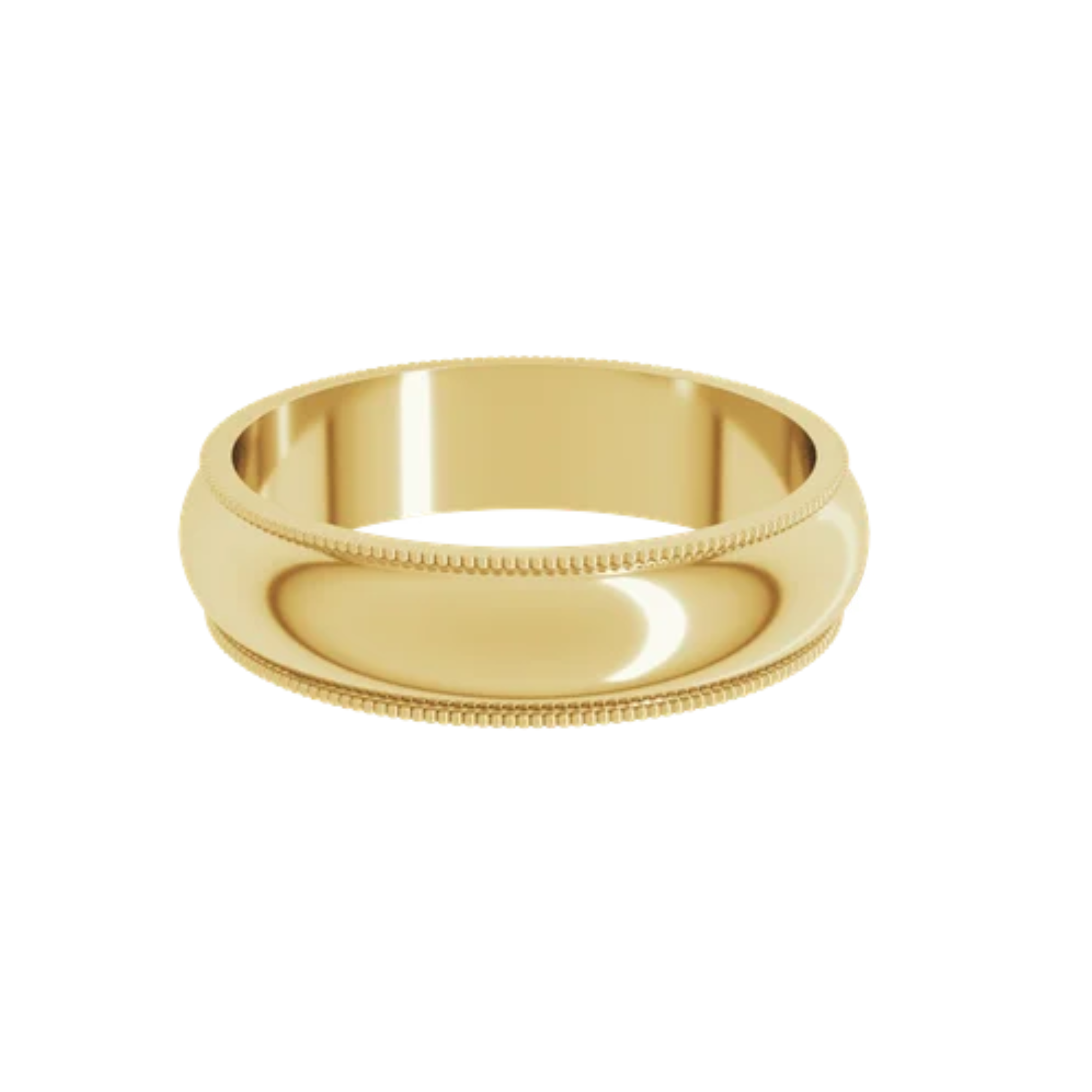 Milgrain Edge Half Round Band