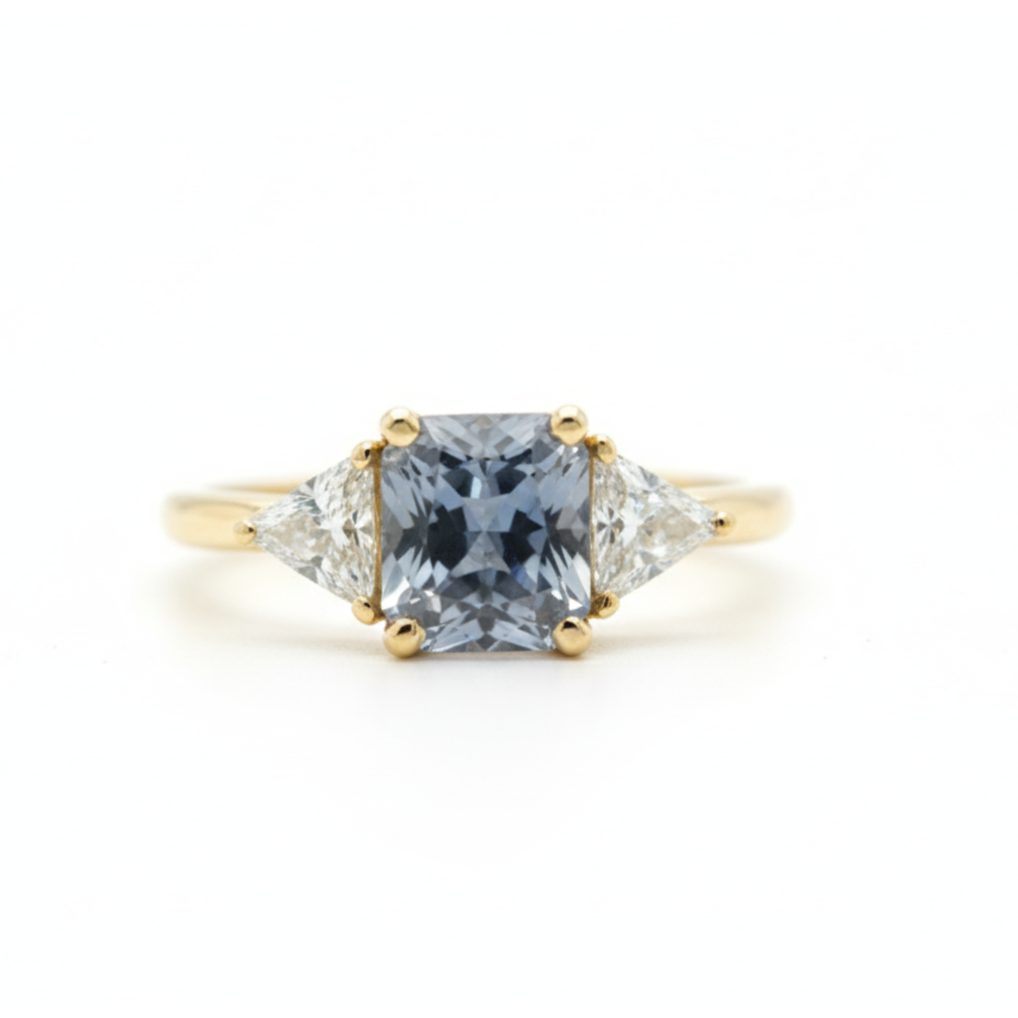 Light Blue Sapphire Three Stone Ring