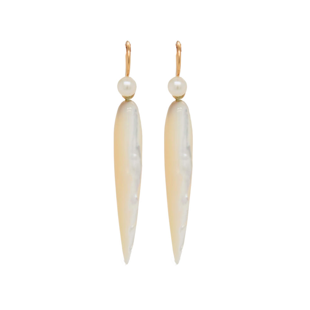 Chan Mother of Pearl Tear Earrings