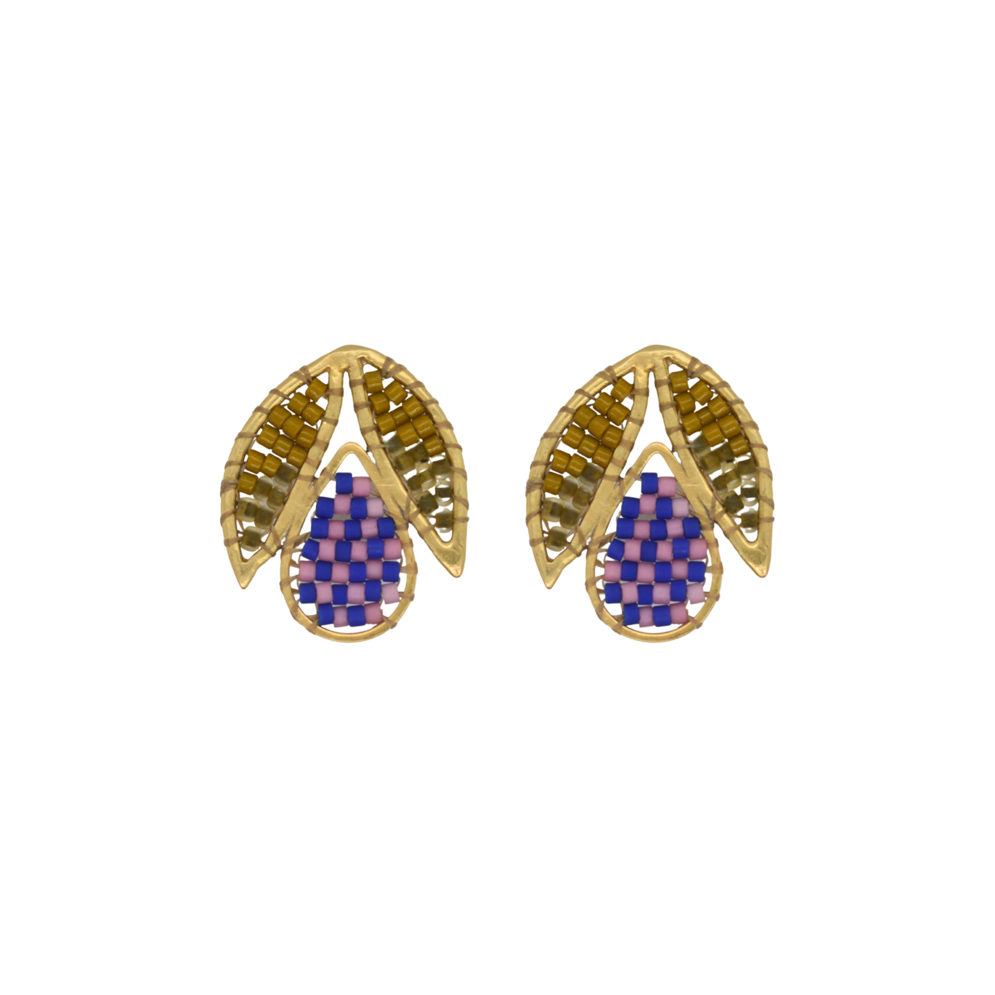 Petal Studs - Olive