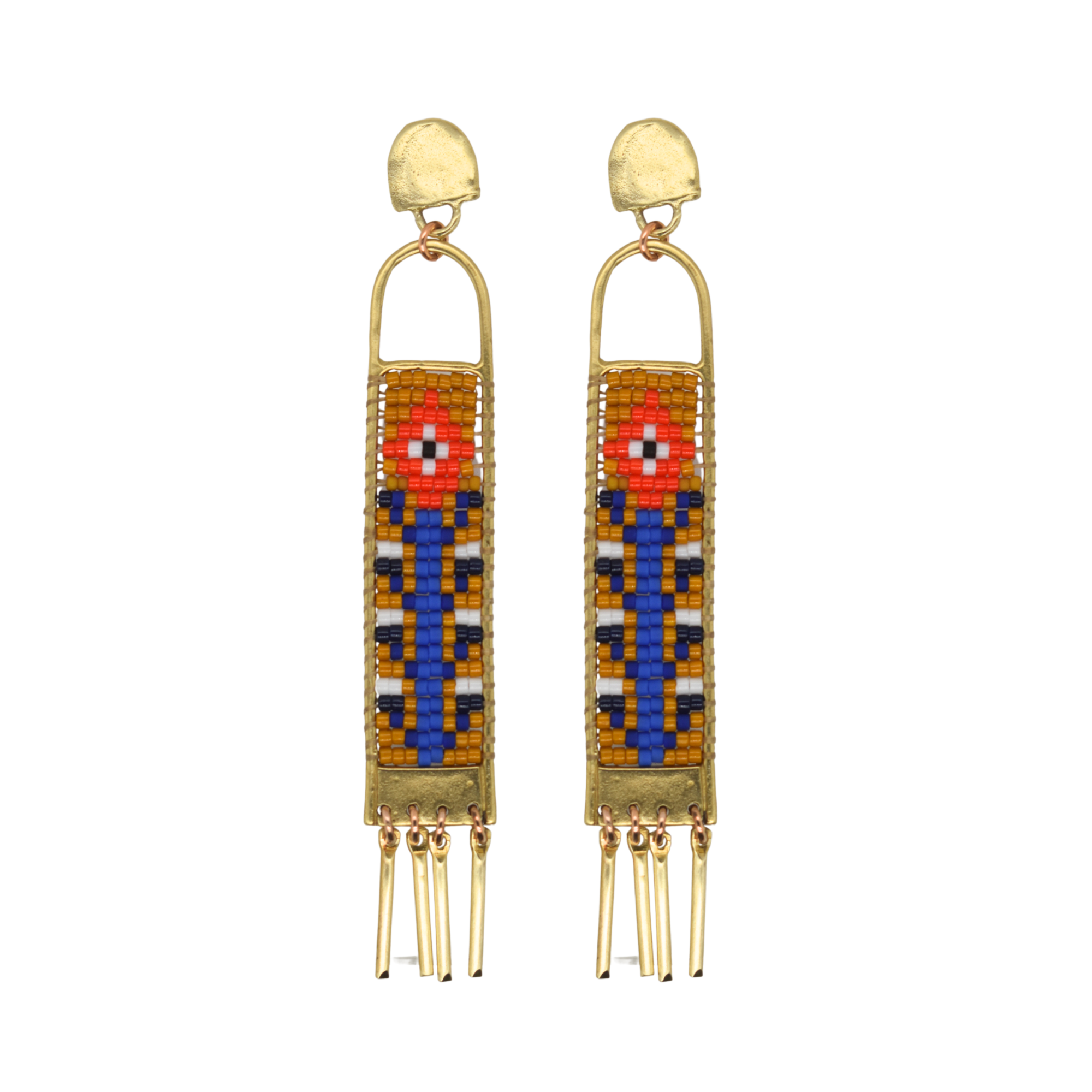 Folk Minaret Earrings - Anemone Red