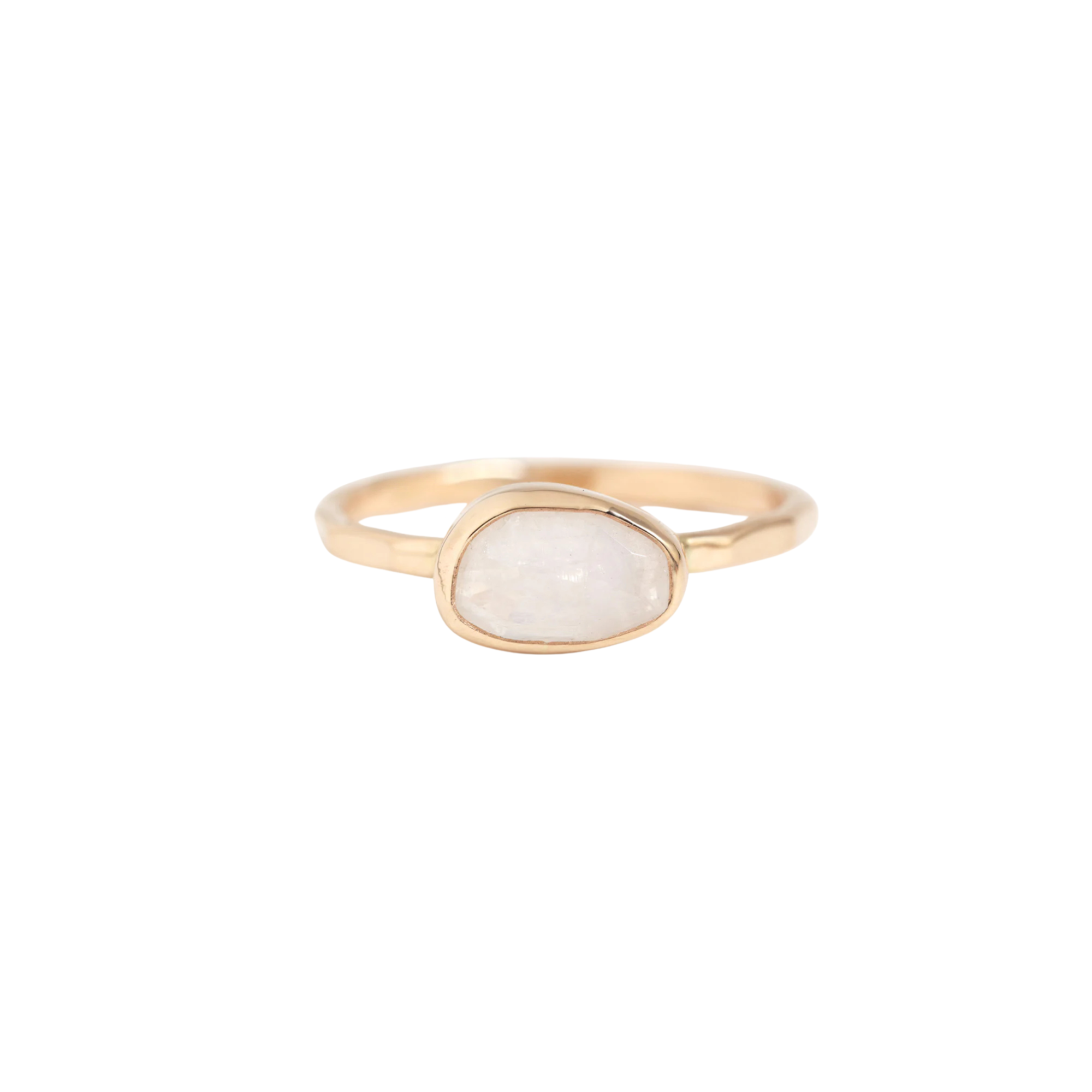 Freeform East-West Rainbow Moonstone Ring