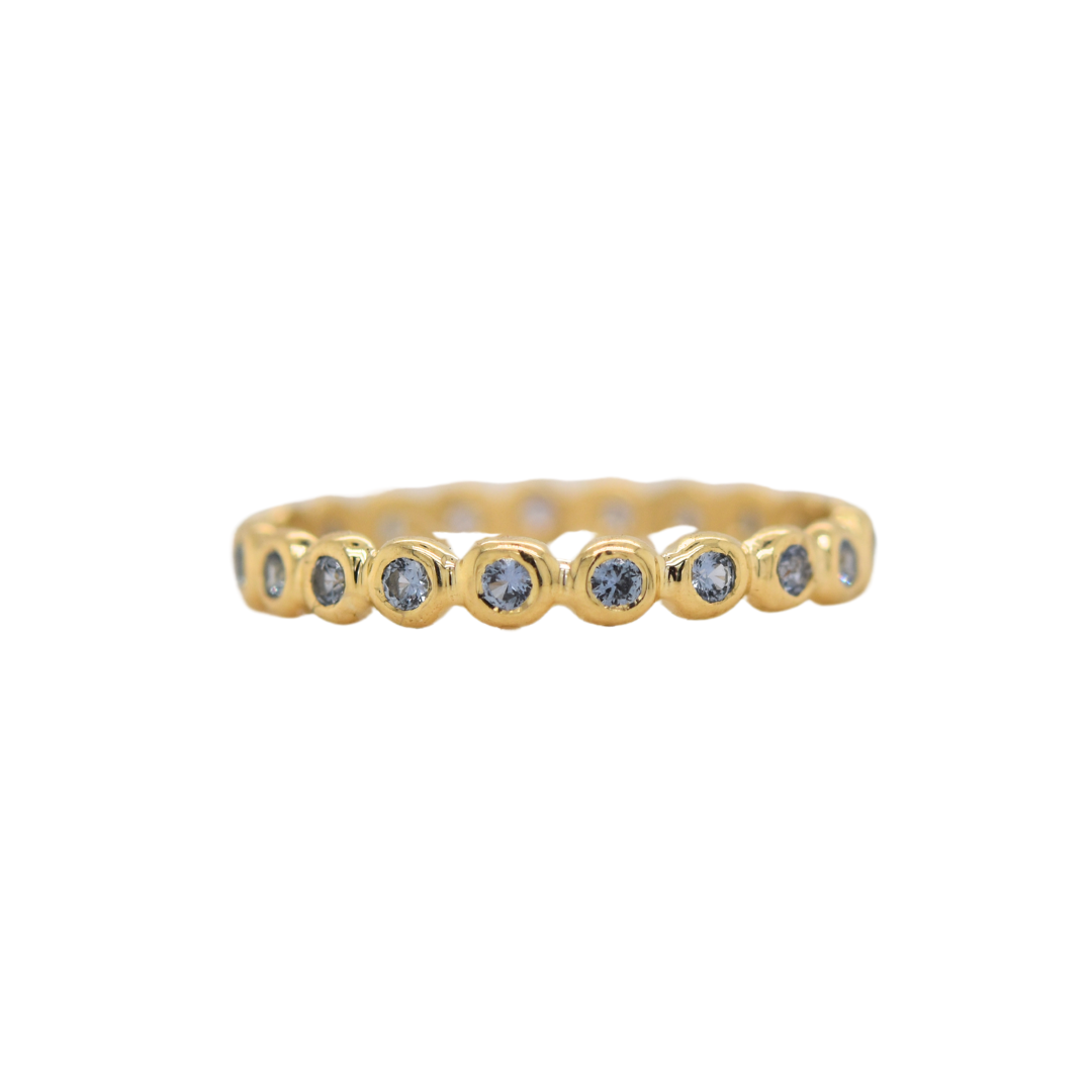 Montana Sapphire + Gold Droplet Band