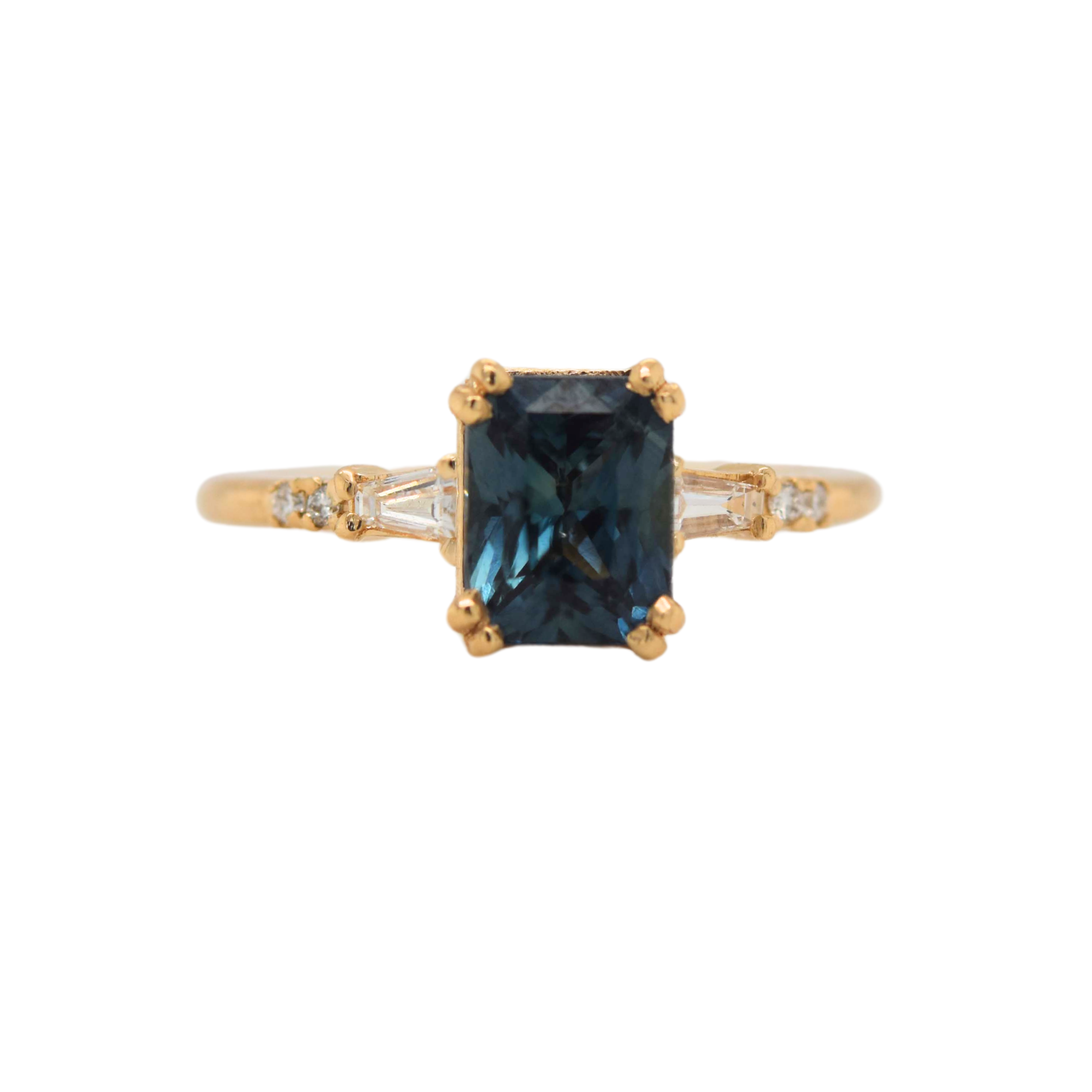 Blue Radiant Sapphire Sylvie Ring