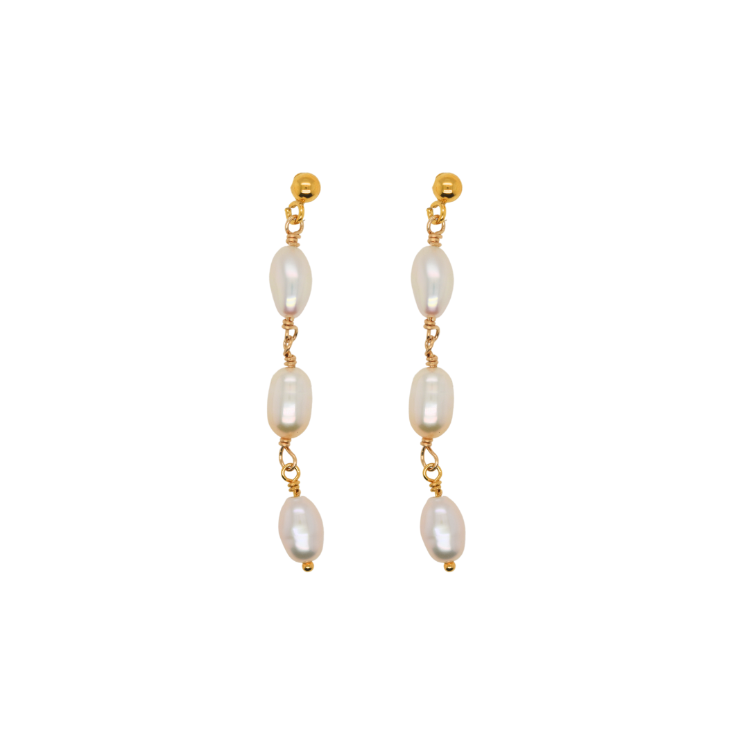 Trillium Pearl Drop Earrings