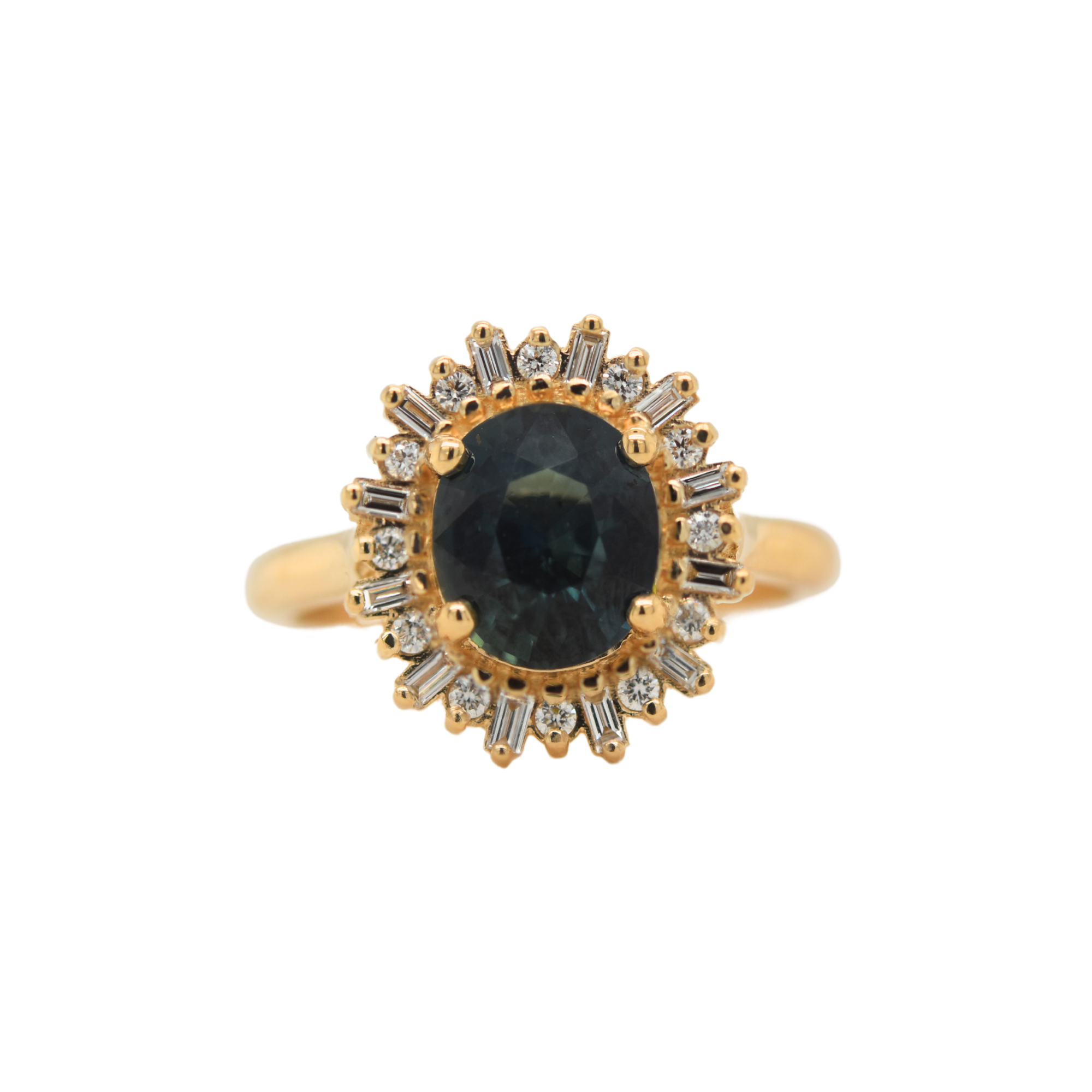 Teal Oval Sapphire Arielle Ring