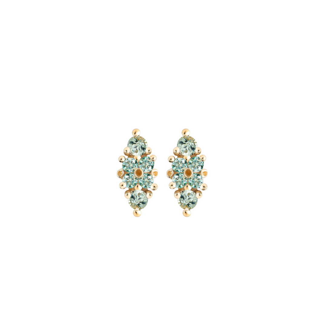 Trandafir Studs - Light Green