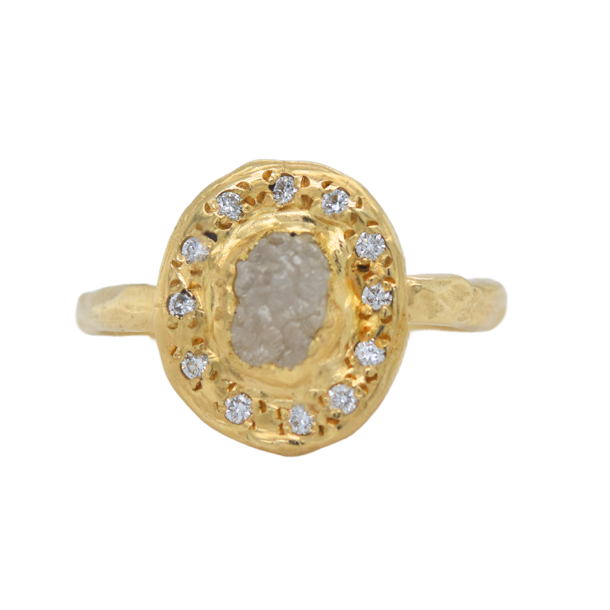 Rough Diamond Halo Ring — Commitment, Curated