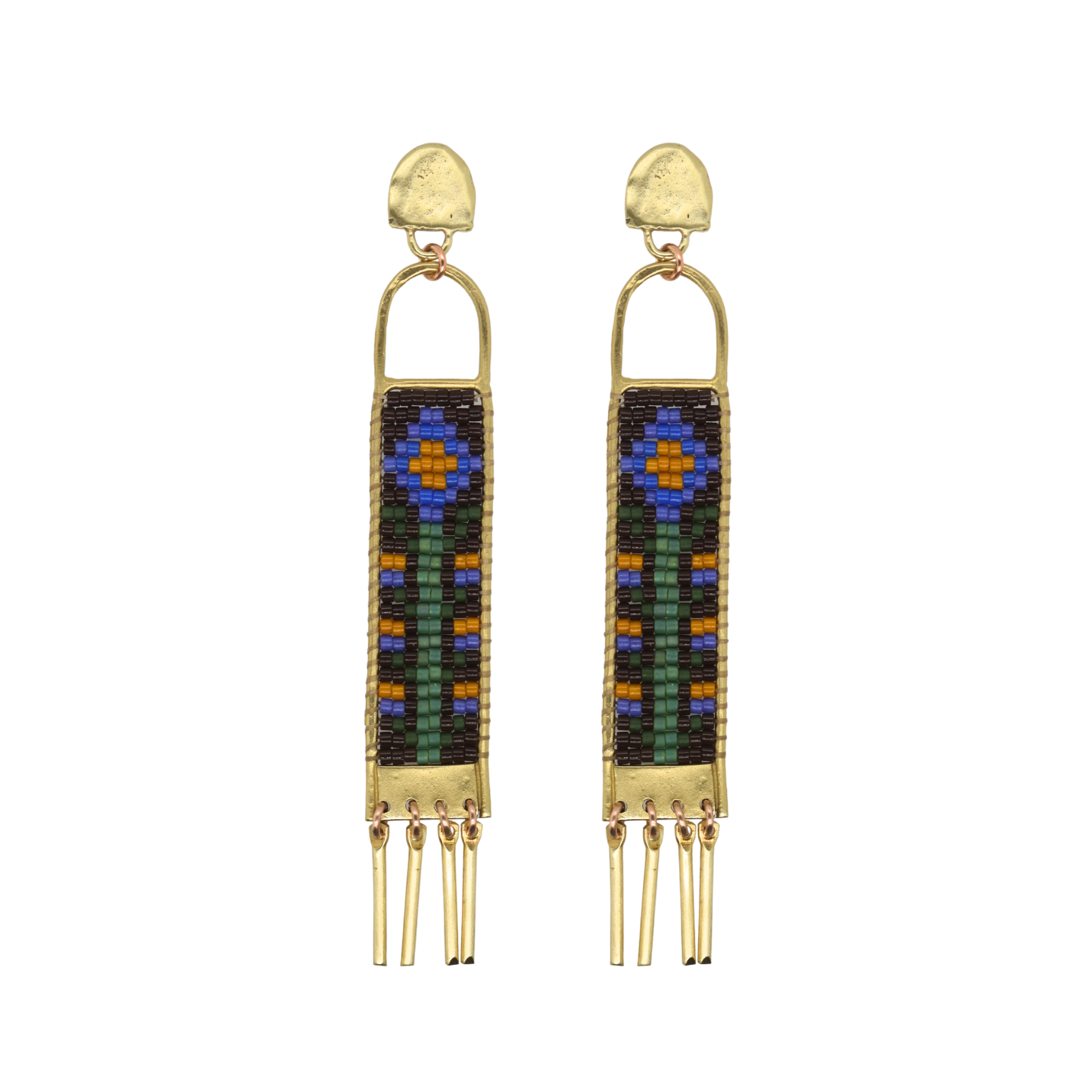 Folk Minaret Earrings - Earth