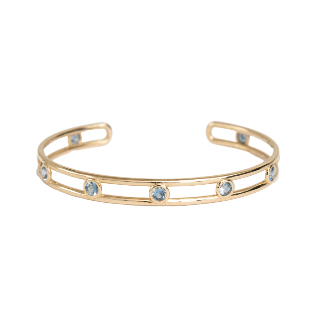 Spaced Cuff Bracelet - Blue Sapphire