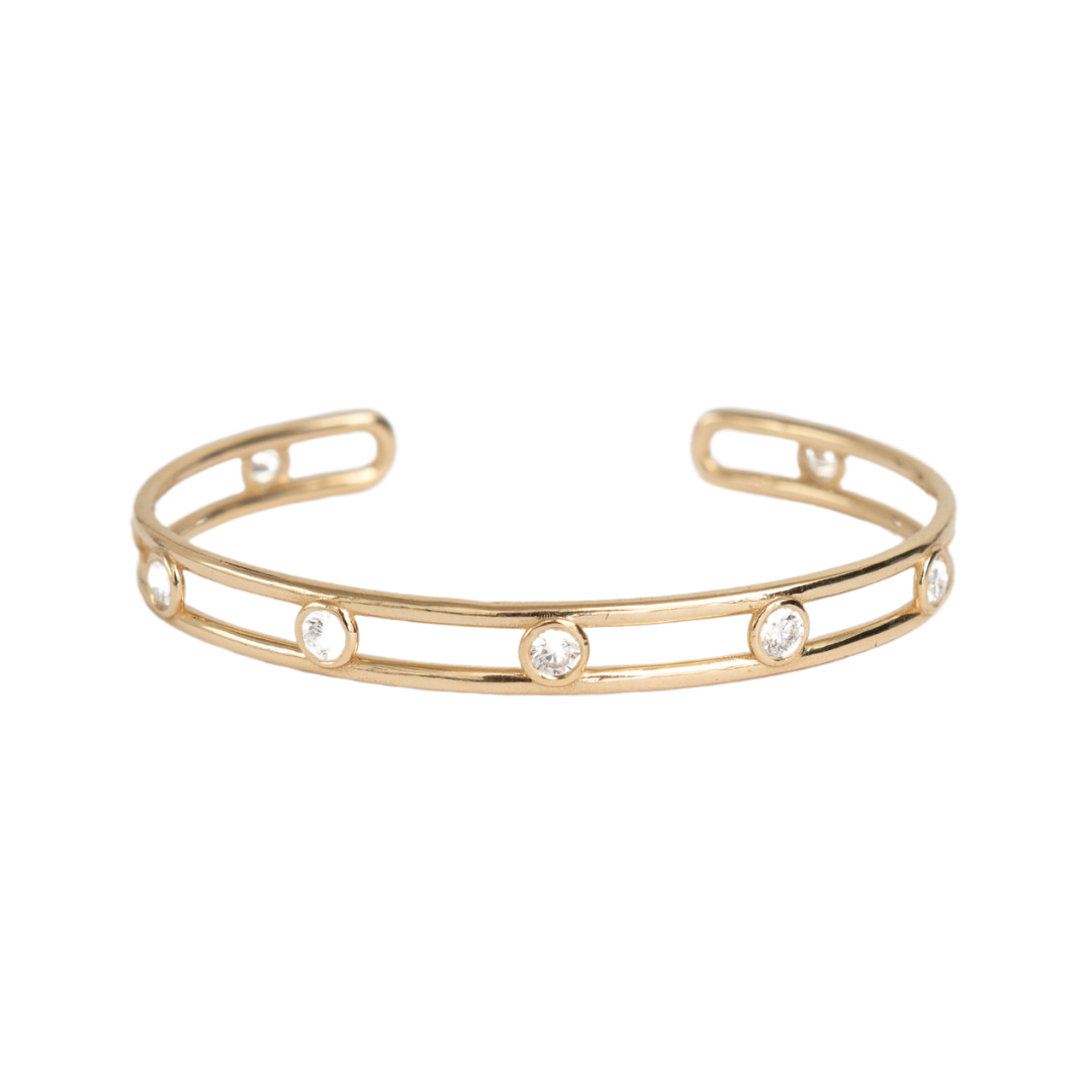 Spaced Cuff Bracelet -Lab Diamond